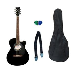 Belear Vega Series 40C Inch Black Acoustic Guitar Combo Package with Bag, Pick, and Strap